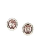 Chanel Pre-owned Oval Stone Earrings - Silver