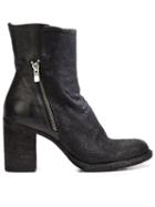 Officine Creative Snakeskin Effect Chunky Heel Ankle Boots