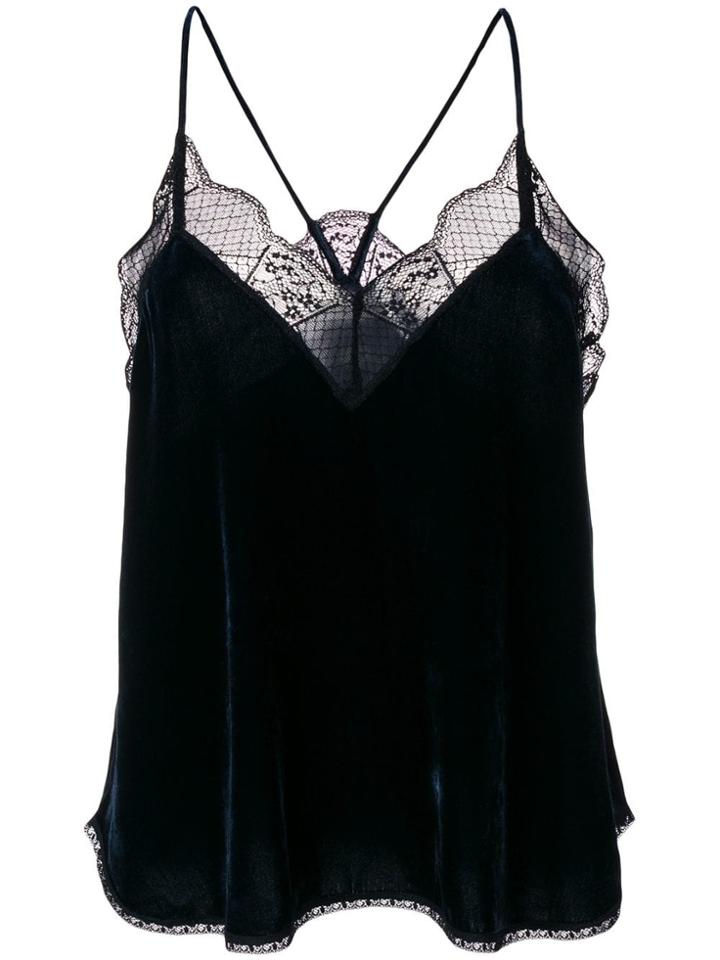 Zadig & Voltaire Caraco Christy Velours Cami Top - Blue