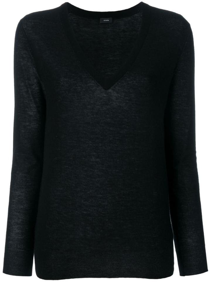 Joseph Cashmere V-neck Fitted Jumper - Black