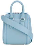 Alexander Mcqueen Mini Heroine Tote, Women's, Blue, Calf Leather