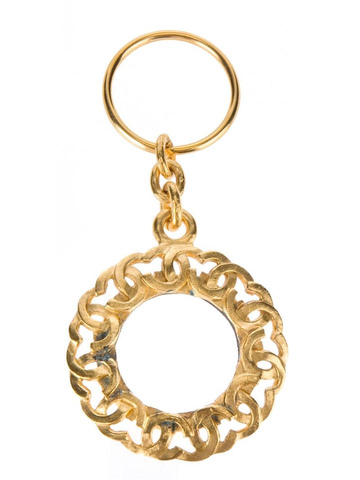 Chanel Vintage Linked Logo Keyring, Grey