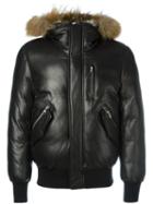 Mackage 'glen-f5' Jacket, Men's, Size: 50, Black, Feather Down/lamb Skin/acrylic/racoon Fur
