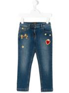 Dolce & Gabbana Kids - Badges Jeans - Kids - Cotton/spandex/elastane - 12 Yrs, Blue