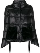 Herno Faux Fur Panel Puffer Jacket - Black