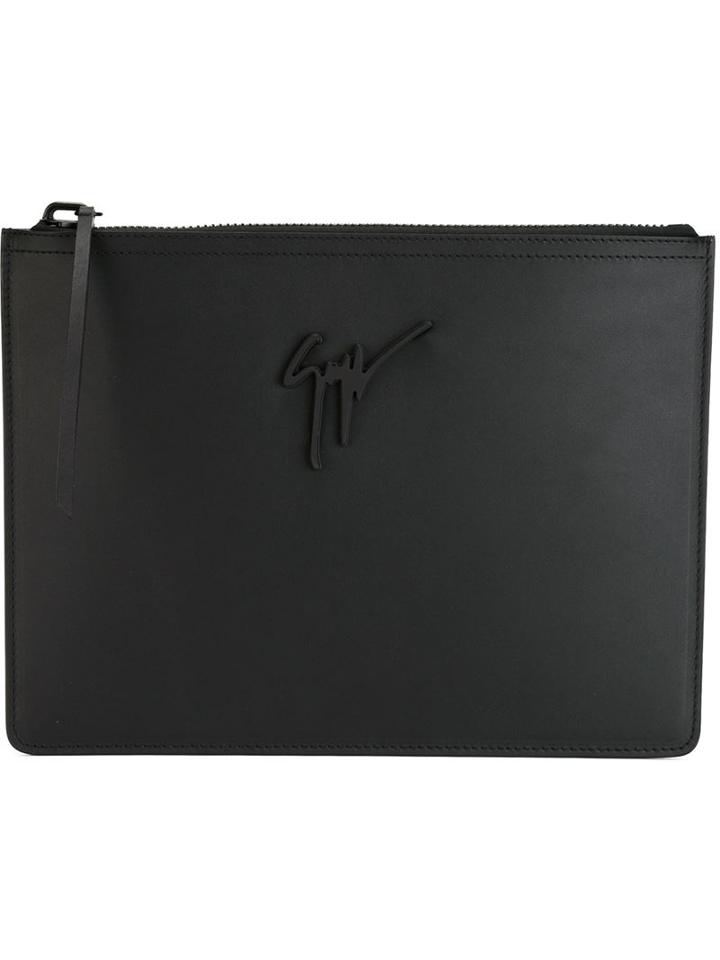 Giuseppe Zanotti Design Signature Clutch, Men's, Black, Leather