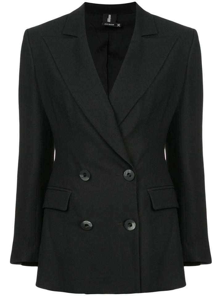 Julia Davidian Fitted Double Breasted Blazer - Black