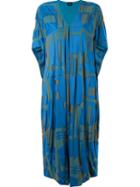 Fernanda Yamamoto Printed Wide Mid-length Dress, Women's, Blue, Polyester