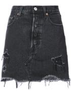 Levi's Frayed Denim Skirt - Black
