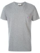 Maison Kitsuné Embroidered Logo T-shirt, Men's, Size: Large, Grey, Cotton
