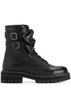 Liu Jo Bow-embellished Combat Boots - Black