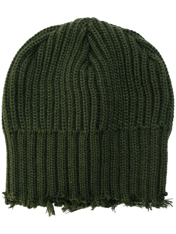 Yohji Yamamoto Ribbed Beanie - Green