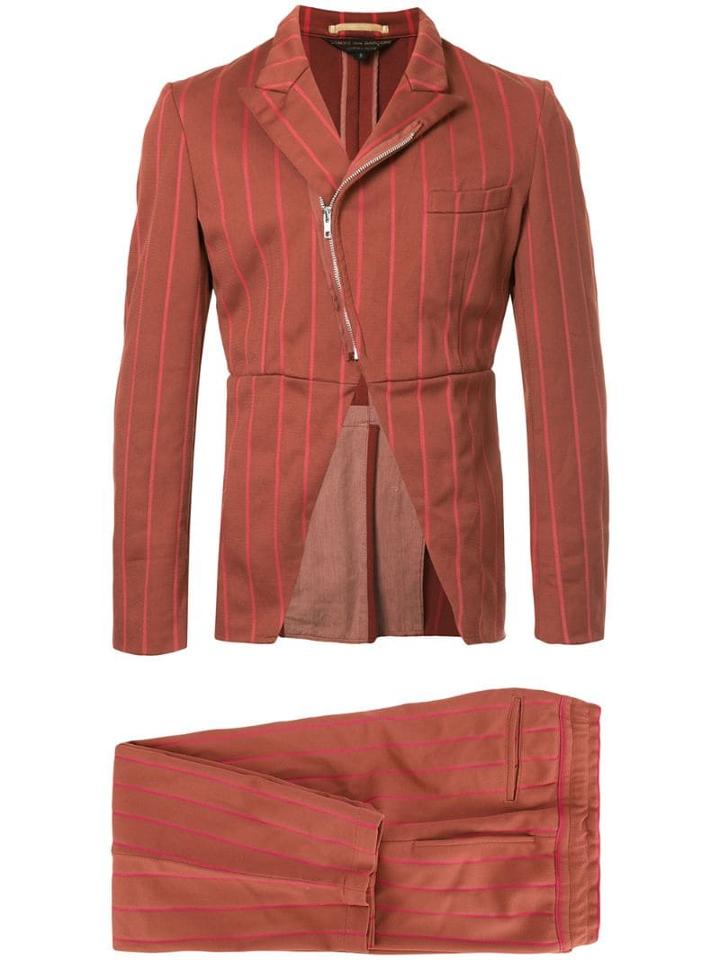 Comme Des Garçons Pre-owned Striped Two-piece Suit - Brown