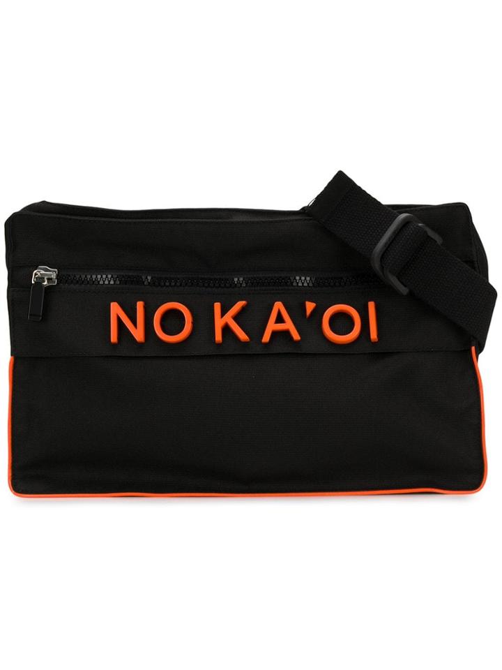 No Ka' Oi Logo Patch Crossbody Bag - Black