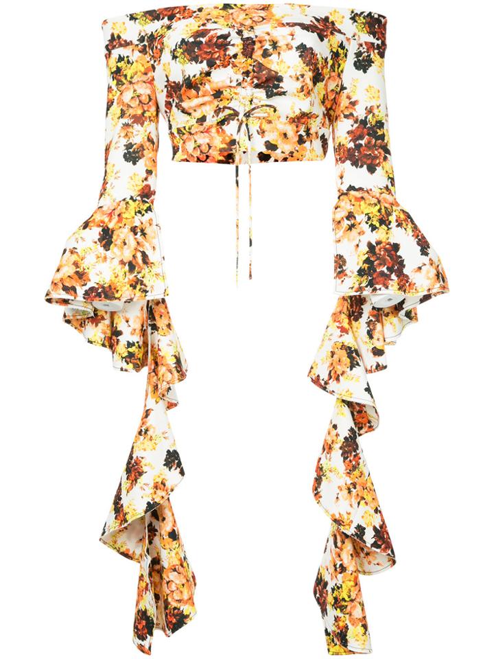 Ellery High Noon Crop Top - Yellow & Orange