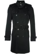 Burberry 'kensington' Trenchcoat, Men's, Size: 48, Black, Cashmere/acetate/viscose