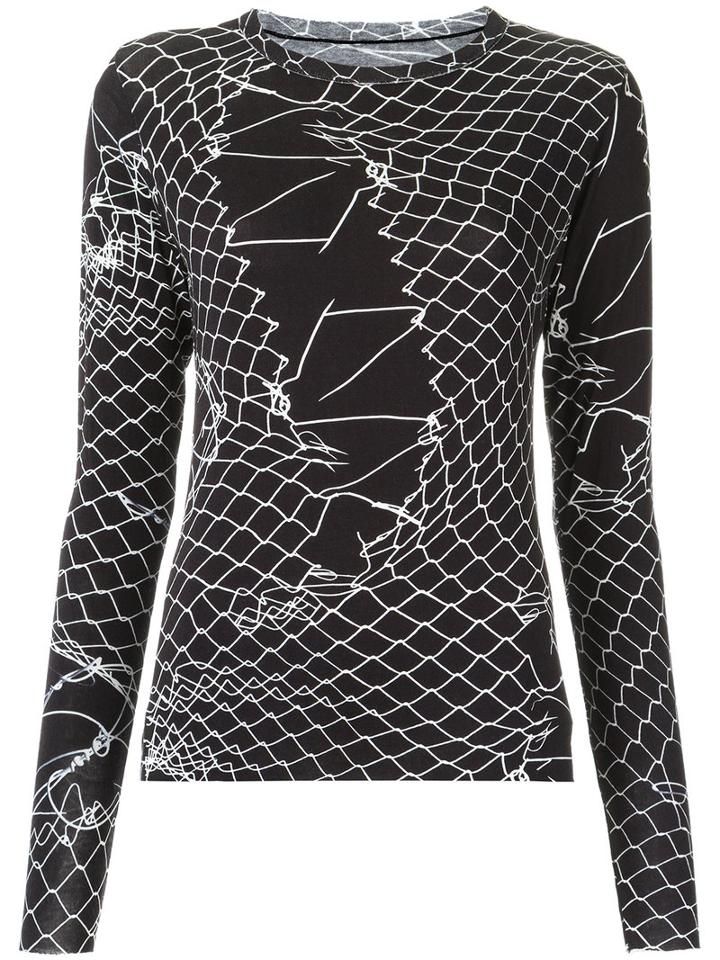 Uma Raquel Davidowicz - Printed Top - Women - Spandex/elastane/viscose - Gg, Black, Spandex/elastane/viscose