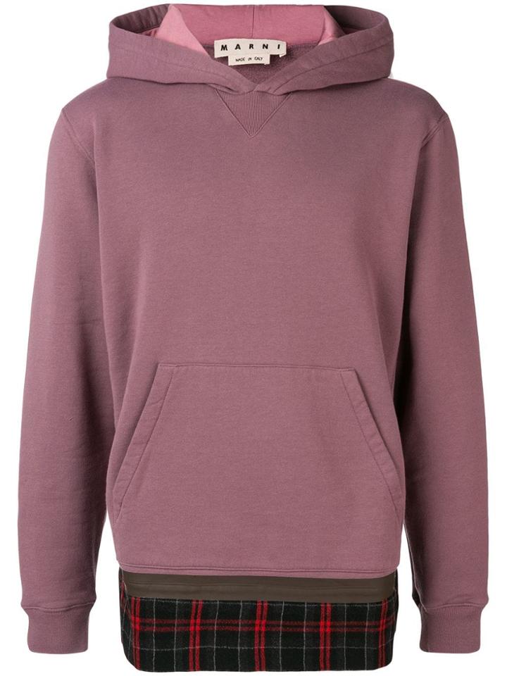 Marni Tartan Trim Hoodie - Purple