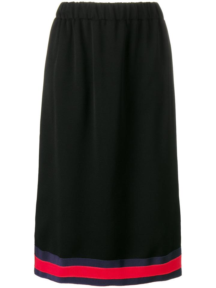 Gucci - Sylvie Web-trimmed Skirt - Women - Viscose - 38, Black, Viscose