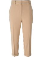 Alberto Biani Tailored Cropped Trousers, Women's, Size: 42, Nude/neutrals, Polyester/triacetate