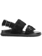 Marni Slingback Round Toe Comfort Sandals - Black