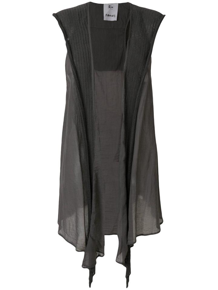 Lost & Found Rooms Sleeveless Draped Waistcoat - Grey