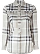 Burberry Brit Checked Shirt, Women's, Size: S, Grey, Cotton