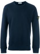 Stone Island Logo Patch Sweatshirt, Men's, Size: Small, Blue, Cotton