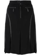 Jean Paul Gaultier Pre-owned Perforated Leather Effect Trim Skirt -