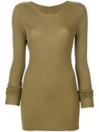 Rick Owens Ribbed Round Neck Sweater - Green