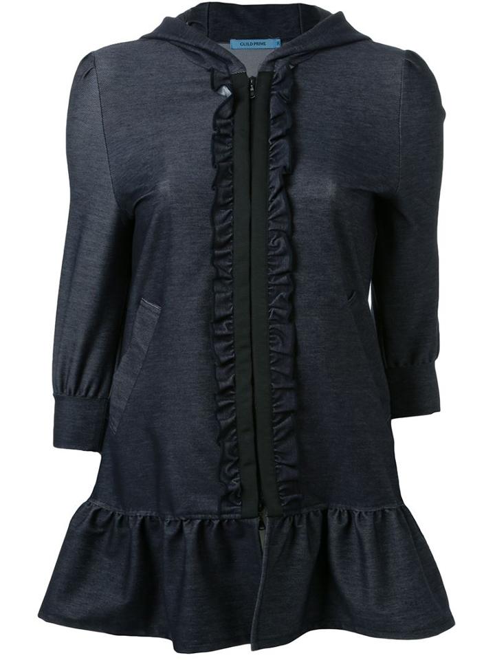 Guild Prime Ruffle Fastening Detail Peplum Hoodie