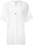 Akane Utsunomiya Oversized Shortsleeved Shirt, Women's, Size: 38, White, Silk/cotton