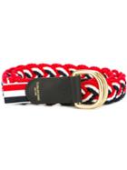 Thom Browne Braided Belt, Men's, White, Leather/cotton
