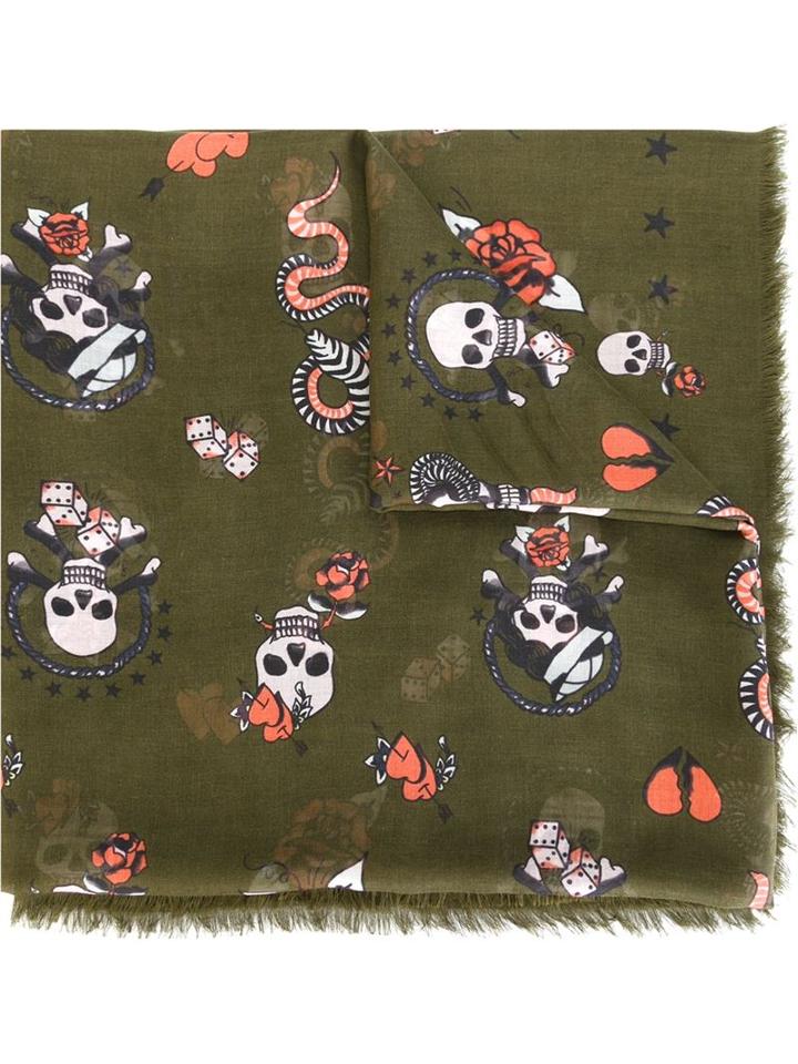 Alexander Mcqueen Skull Tattoo Scarf