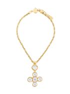 Yves Saint Laurent Vintage Goossens Cross Necklace - Metallic