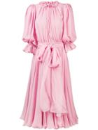 Dolce & Gabbana Tie Waist Dress - Pink & Purple