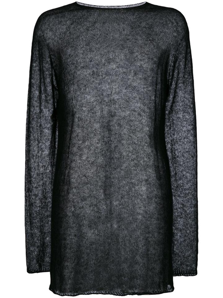 Rick Owens Sheer Longline Top - Black