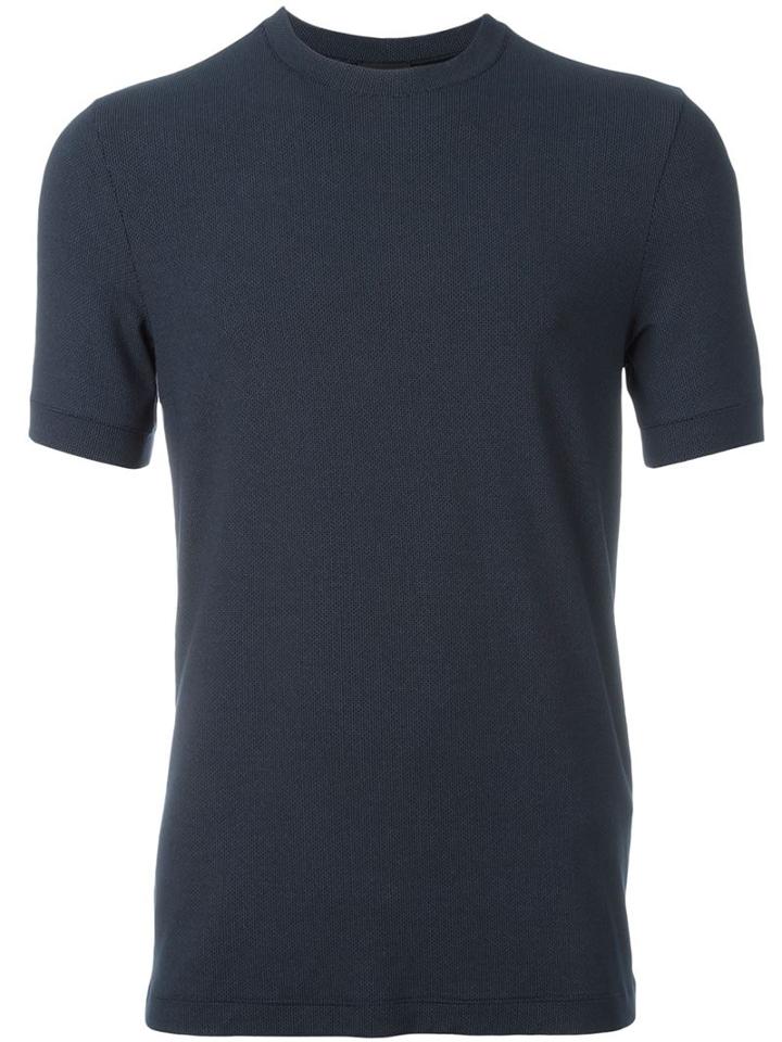 Giorgio Armani Micro Print T-shirt, Men's, Size: 50, Blue, Viscose/spandex/elastane