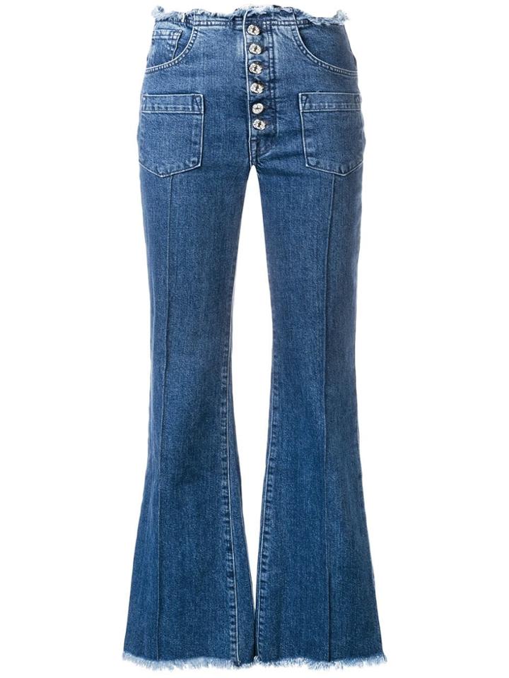 Marques'almeida High-waisted Flared Trousers - Blue