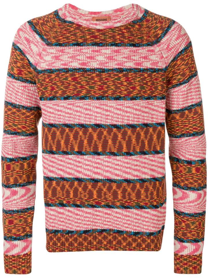 Missoni Stripe Pattern Sweater - Orange