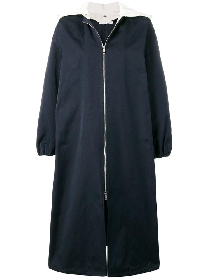Jil Sander Contrast Hood Coat - Blue