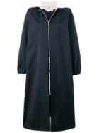 Jil Sander Contrast Hood Coat - Blue