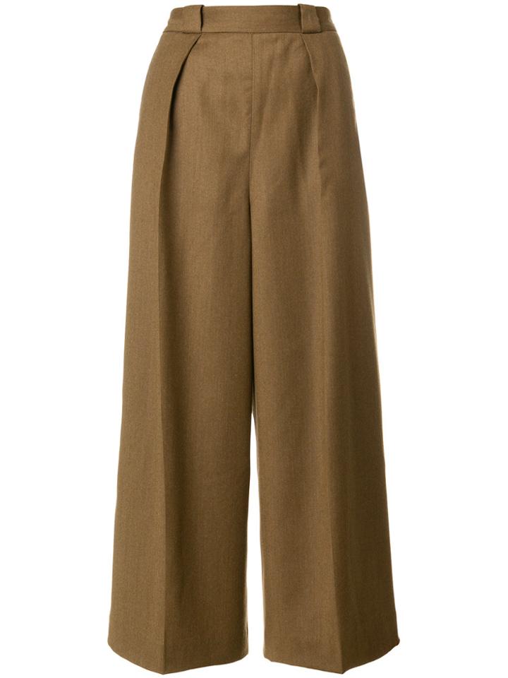 Pence High-waisted Cropped Trousers - Brown