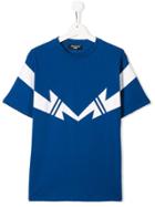 Neil Barrett Kids Printed Lightning Bolt T-shirt - Blue