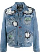 Mjb Marc Jacques Burton Printed Doodle Denim Jacket - Blue
