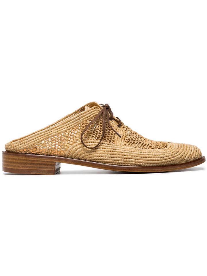 Robert Clergerie Jaly 25 Woven Mesh Mules - Nude & Neutrals