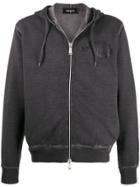 Dsquared2 Logo Print Zipped Hoodie - Grey