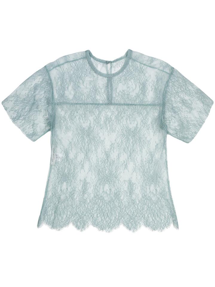 Philosophy Di Lorenzo Serafini Lace Detail Top, Women's, Size: 42, Green, Polyamide