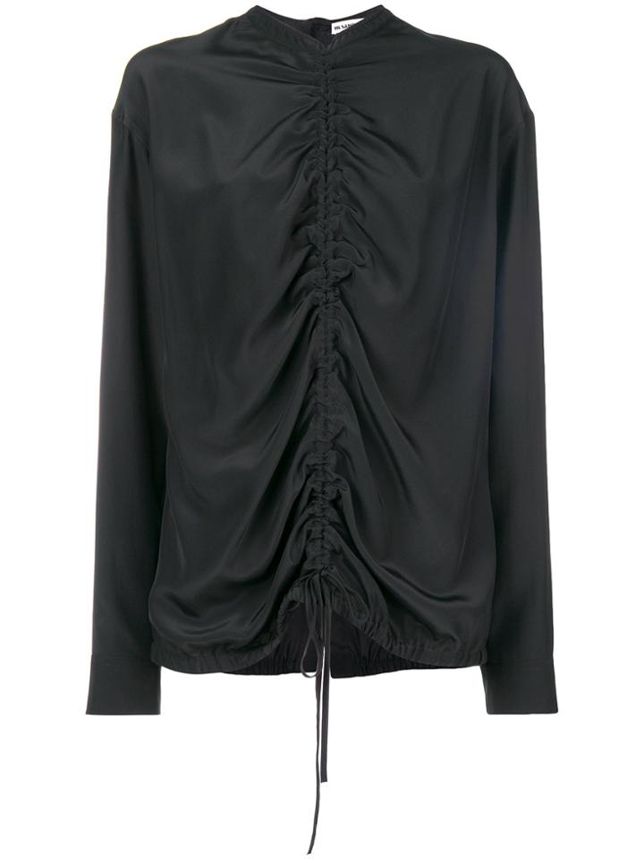 Jil Sander Gathered Drawstring Top - Black
