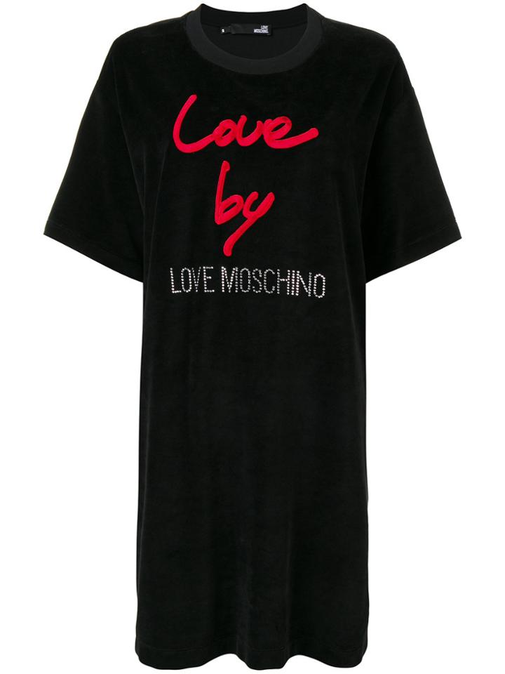 Love Moschino Love Oversized T-shirt Dress - Black